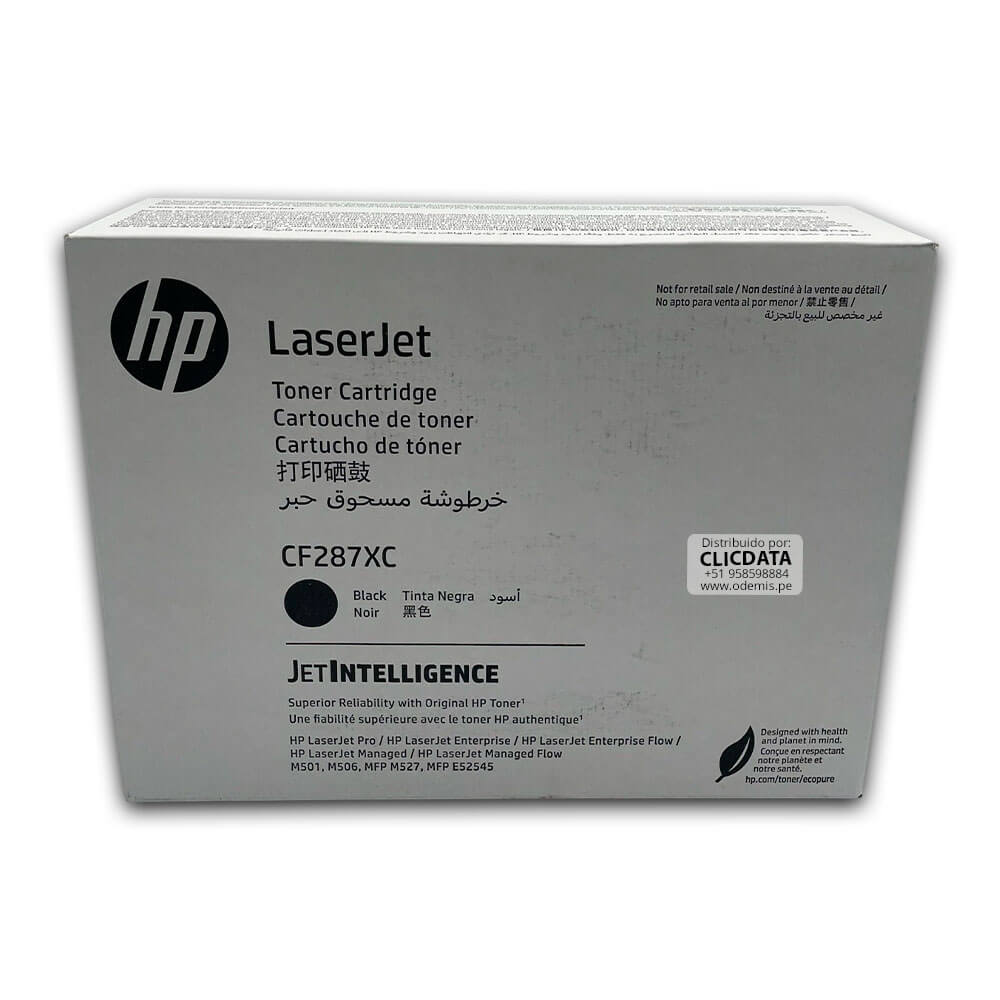 Toner HP 87XC CF287XC 18.000 pag M506, M501,M527 Original