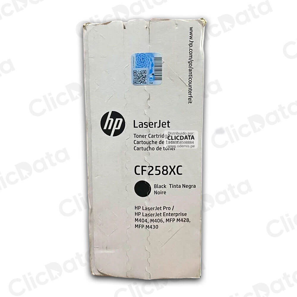 Toner HP 58XC CF258XC Negro M406, M404, M428, M430 7.000 pag