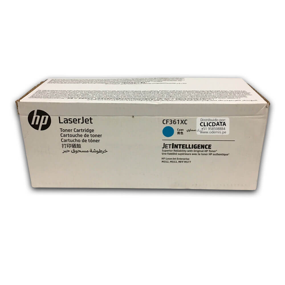 Toner HP 508XC CF361XC Cian M553dn, M552dn 9,500 pag, Original