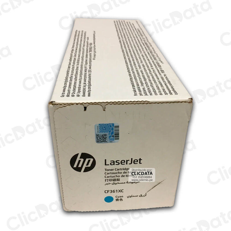 Toner HP 508XC CF361XC Cian M553dn, M552dn 9,500 pag, Original