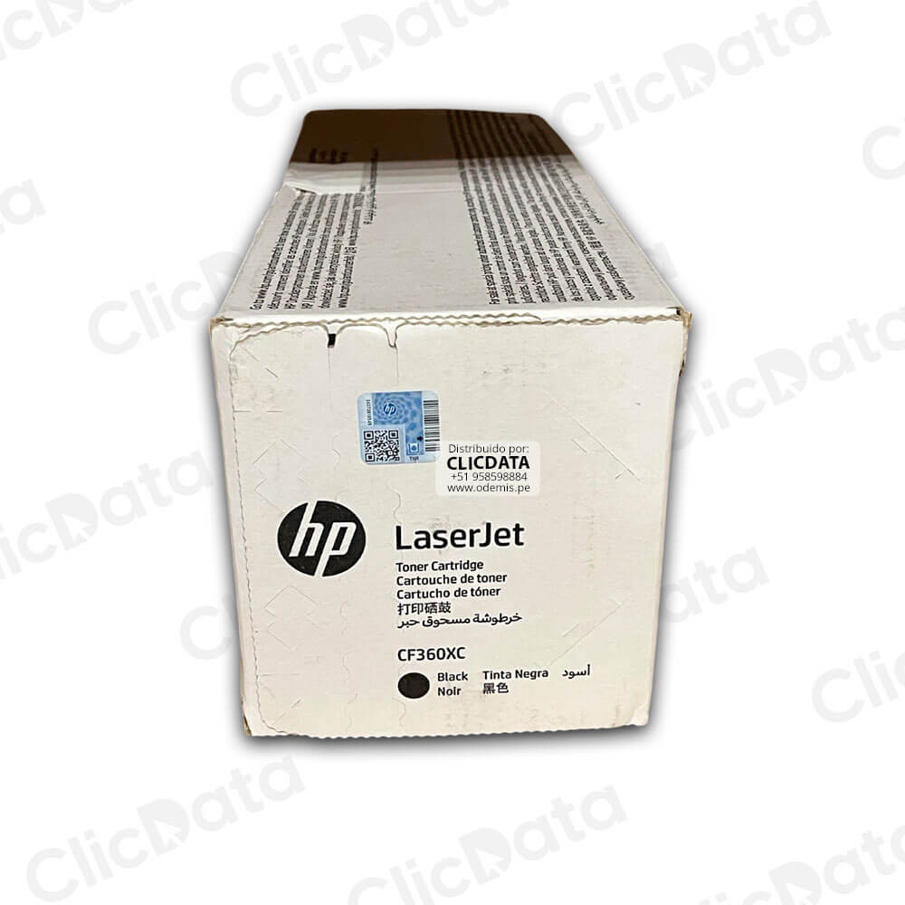 Toner HP 508XC CF360XC Negro M553dn, M552dn 12,500 pag, Original