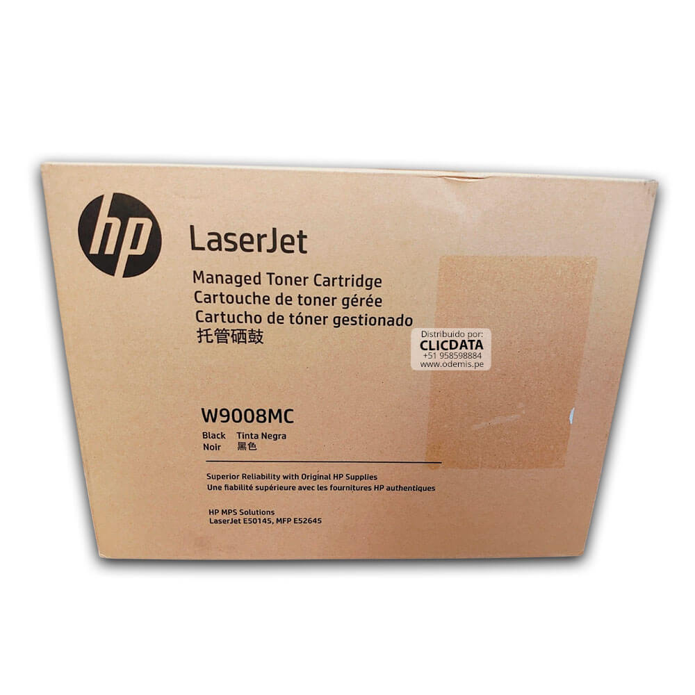 Toner HP W9008MC Negro E52645Dn, E50145Dn 23,000 pag, Original