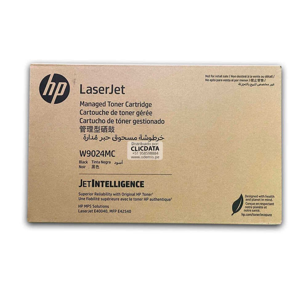 Toner HP W9024MC Negro Mfp E42540, E40040 11,500 pag, Original