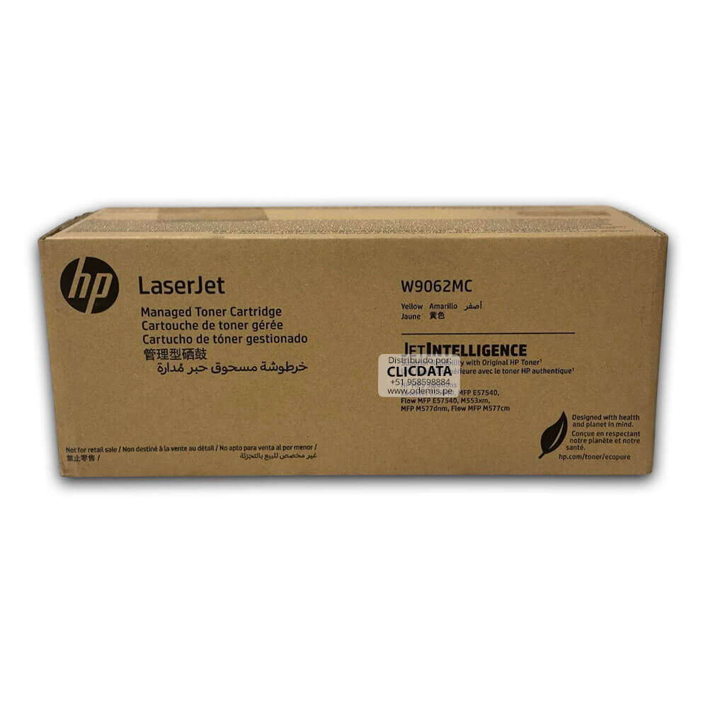 Toner Hp W9062MC Yellow M553Xm, E55040, E57540 12,500 pag