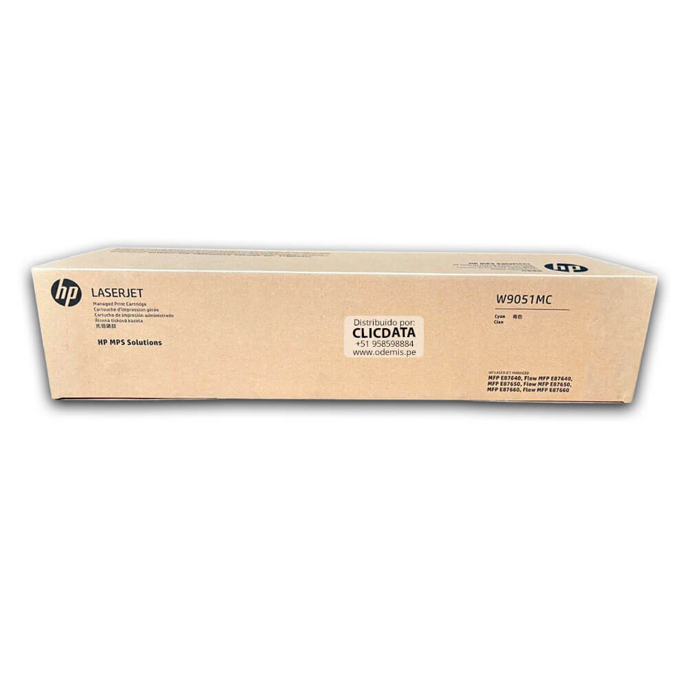 Toner Hp W9051MC Cian E87640z, E87660DN 52,000 pag Original