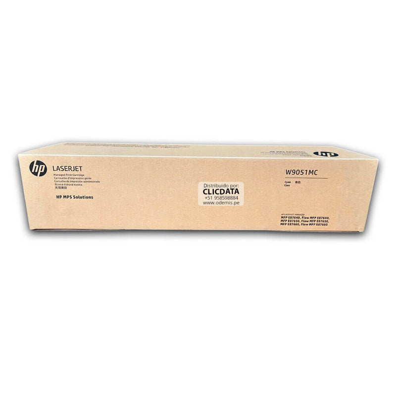 Toner Hp W9051MC Cian E87640z, E87660DN 52,000 pag Original