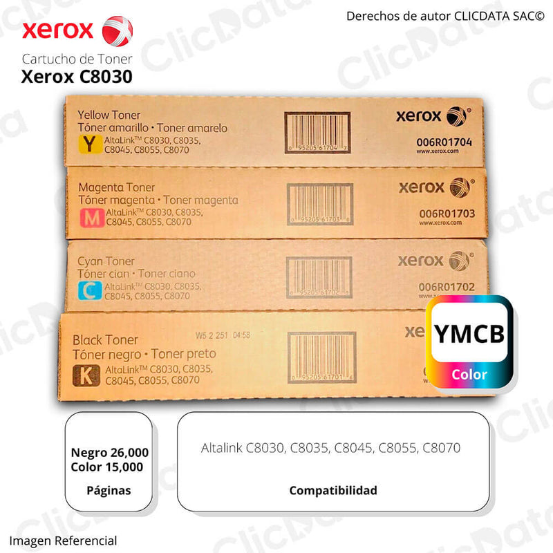 Toner Xerox AltaLink C8030, C8035, C8055, C8045, C8070 Pack Completo