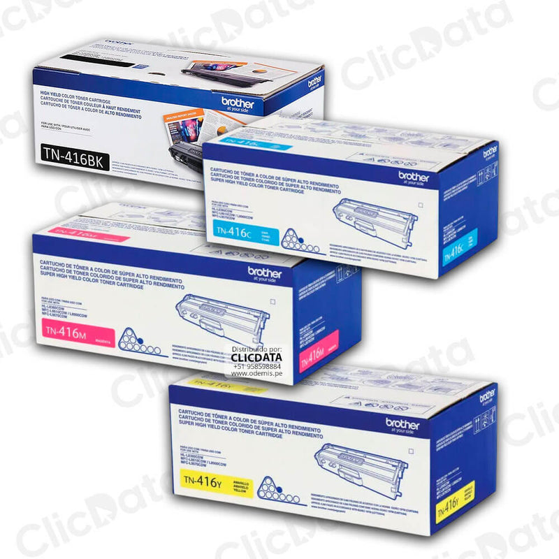 Toner Brother TN416 L8260CDW, L8900CDW, L8610CDW Pack Completo