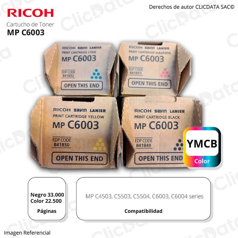 Toner Ricoh MP C6003, C4503, C4504, C5503, C6004 kit Completo