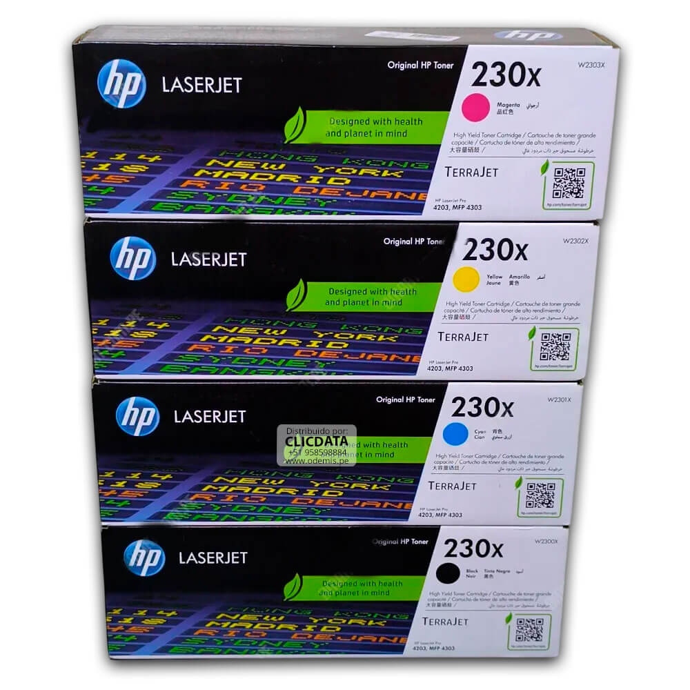 Toner Hp 230X (W2300X, W2301X, W2302X, W2303X) kit Completo