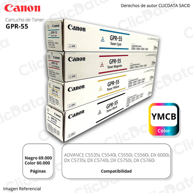 Toner Canon GPR 55 C5560i, C5550i, C5540i, C5535i kit Original