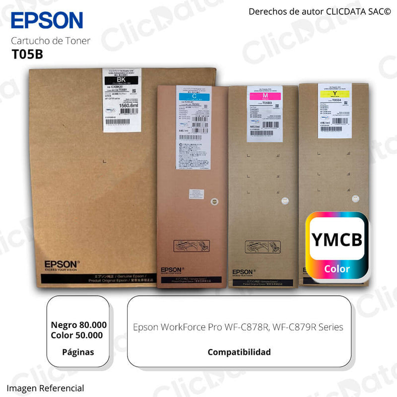 Tinta Epson T05B Pro WF-C878R, WF-C879R CYMK kit Original