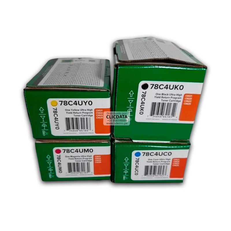 Toner Lexmark 78C4U CS521DN, CS622, CX625, CX522 pack Original