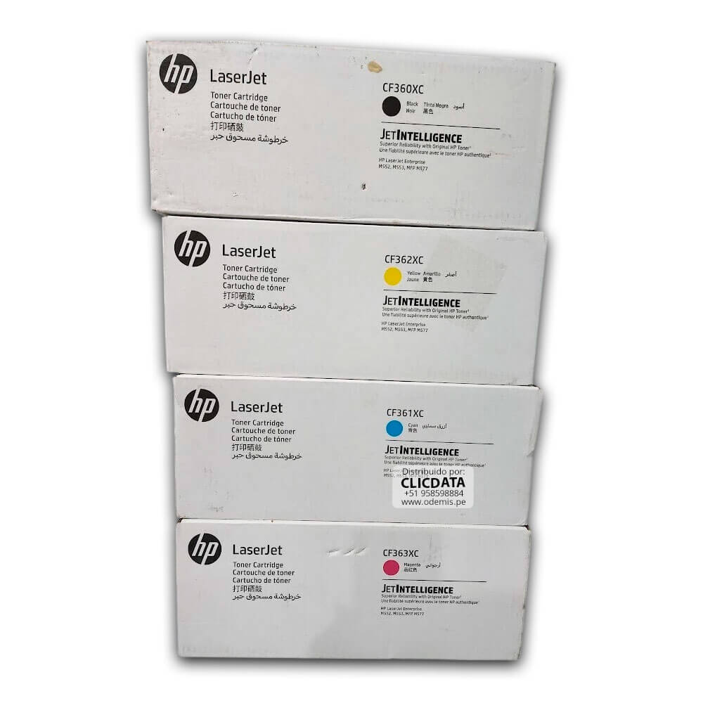 Toner Hp 508XC M552dn, M553dn, M553x, M577dn kit Completo