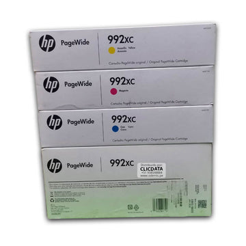 Tinta Hp 992XC Pagewide P77740Dw, 77750Z CYMK Juego completo