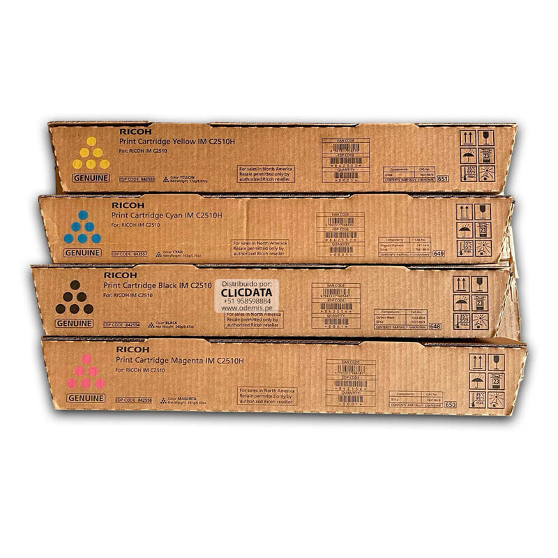 Toner Ricoh IM C2010, IM C2510 Negro y Colores kit Completo
