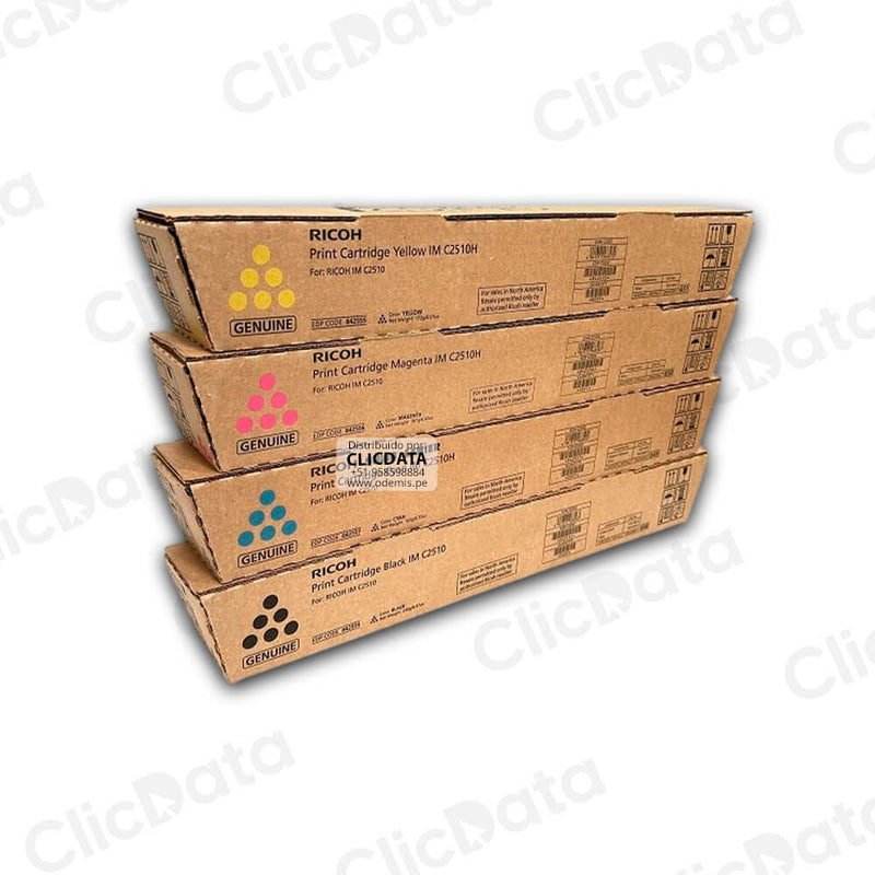 Toner Ricoh IM C2010, IM C2510 Negro y Colores kit Completo