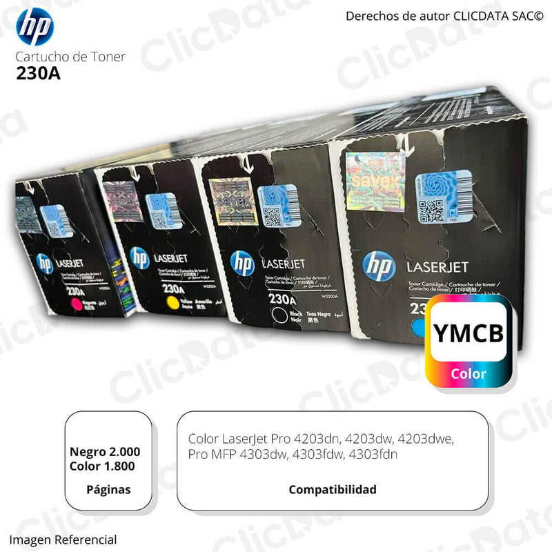 Toner HP 230A (W2300A, W2301A, W2302A, W2303A) kit Original