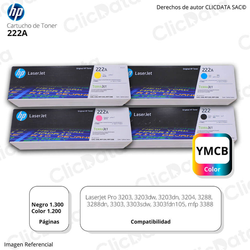 Toner Hp 222A 3201, 3204, 3288, 3303, 3388 kit Original