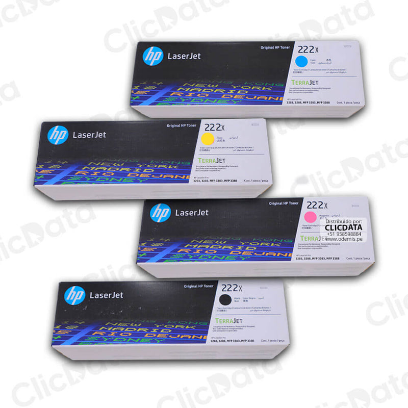 Toner Hp 222X 3201, 3204, 3288, 3303, 3388 kit Completo