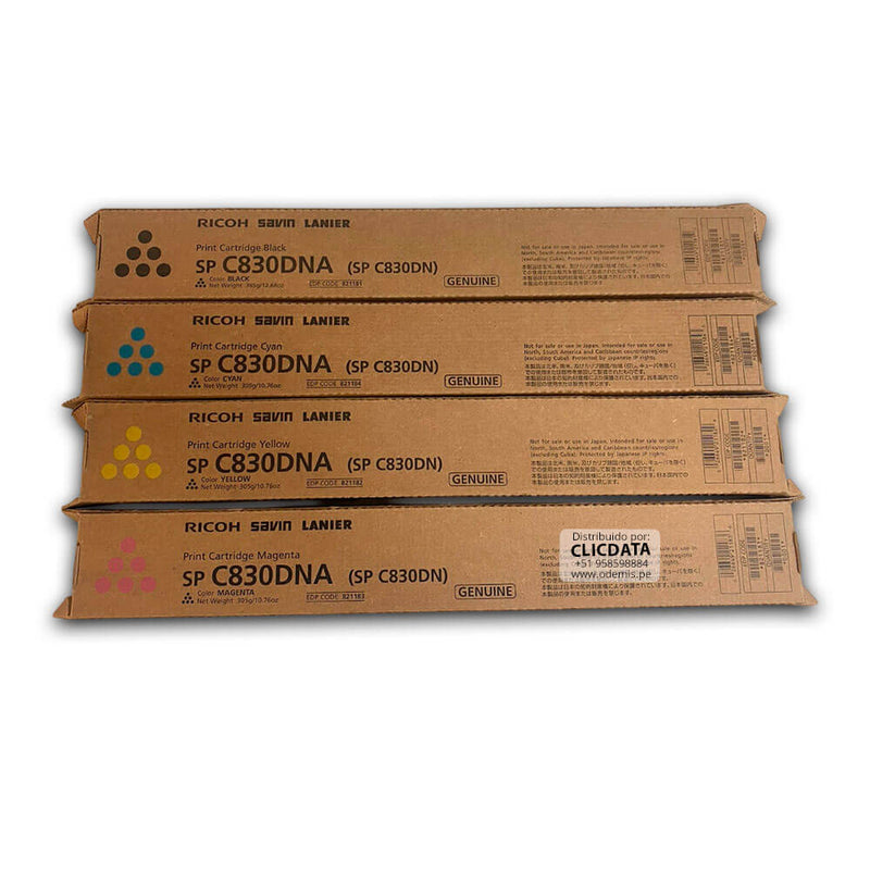 Toner Ricoh SP C830DNA , SP C831DN Juego Completo