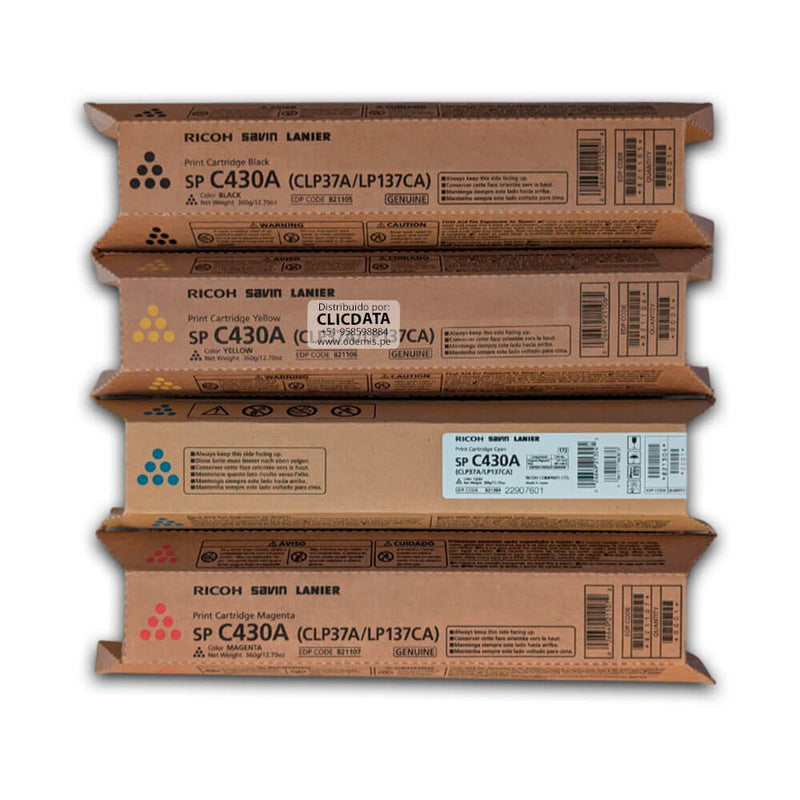 Toner Ricoh SP C430A, C431Dn, C440Dn kit Completo Original