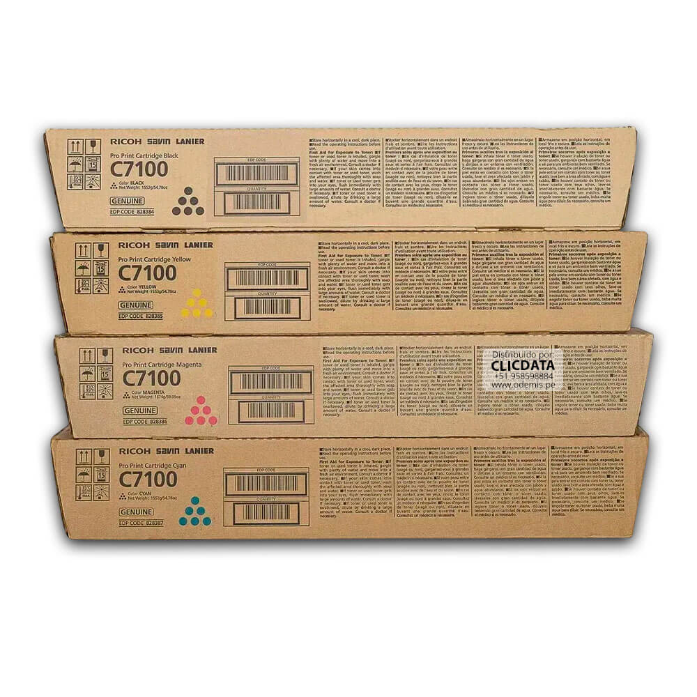 Toner Ricoh C7100 Negro y Colores kit Completo Original