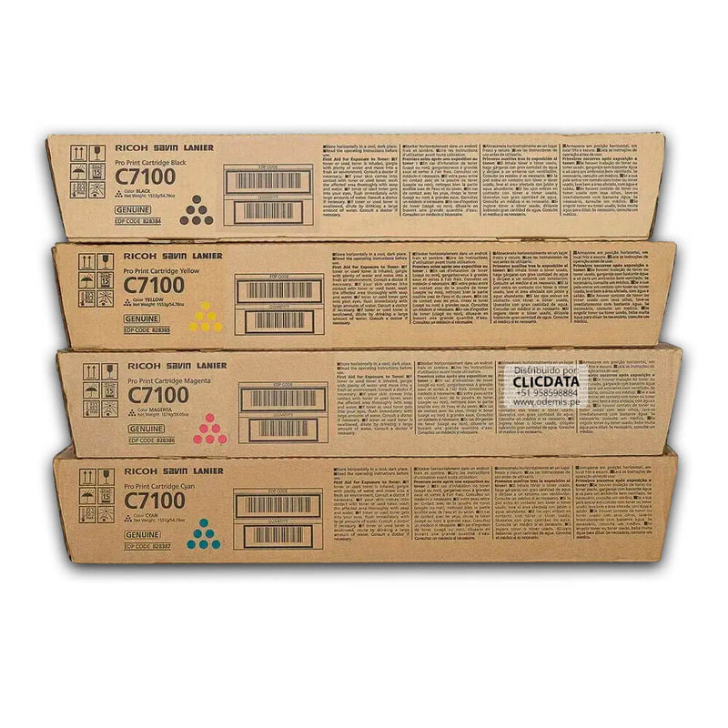 Toner Ricoh C7100 Negro y Colores kit Completo Original