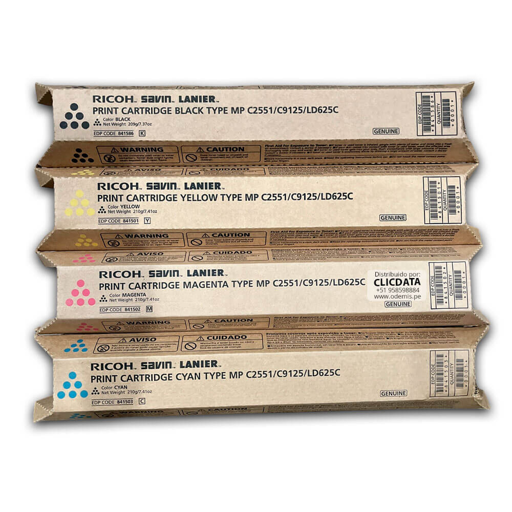 Toner Ricoh MP C2551, MP C2051, LD620 pack Completo Original