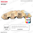 Toner Ricoh MP C2551, MP C2051, LD620 pack Completo Original