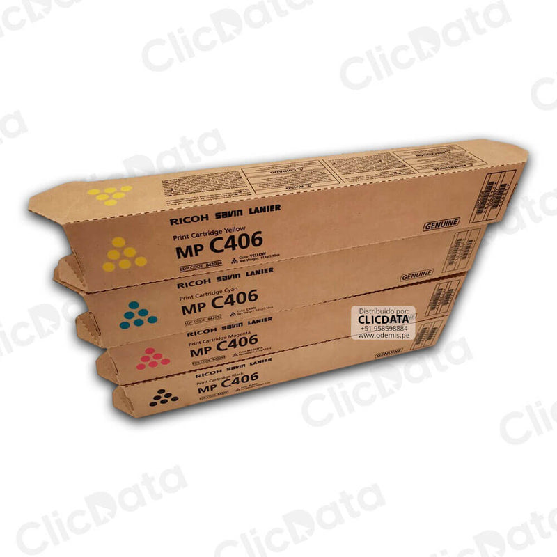 Toner Ricoh MP C406, MP C407, MP C306, MP C307 Kit Completo
