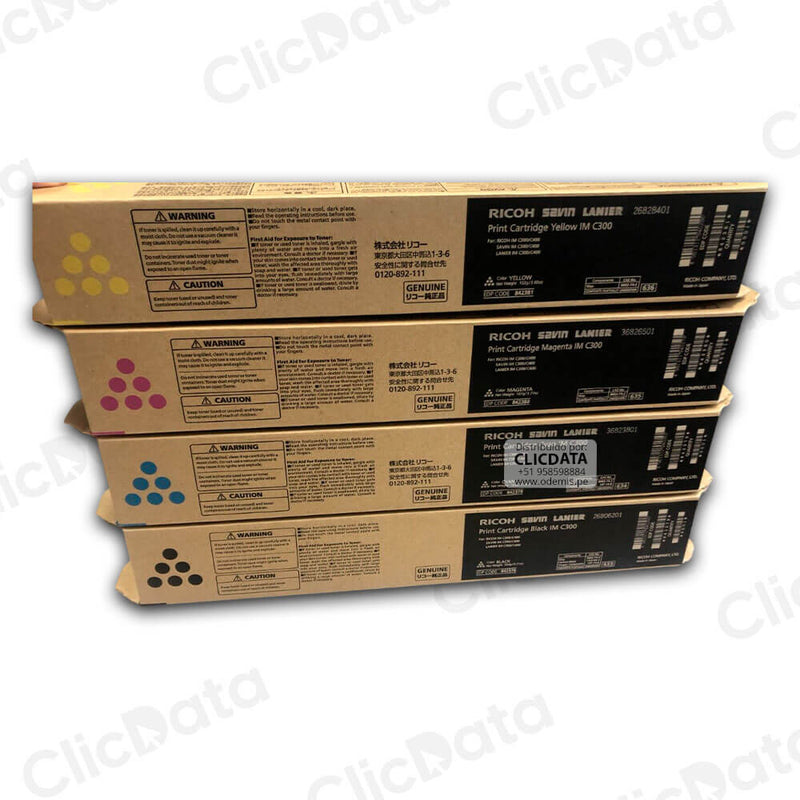 Toner Ricoh IM C300F, IM C400F Negro y Colores Kit Completo