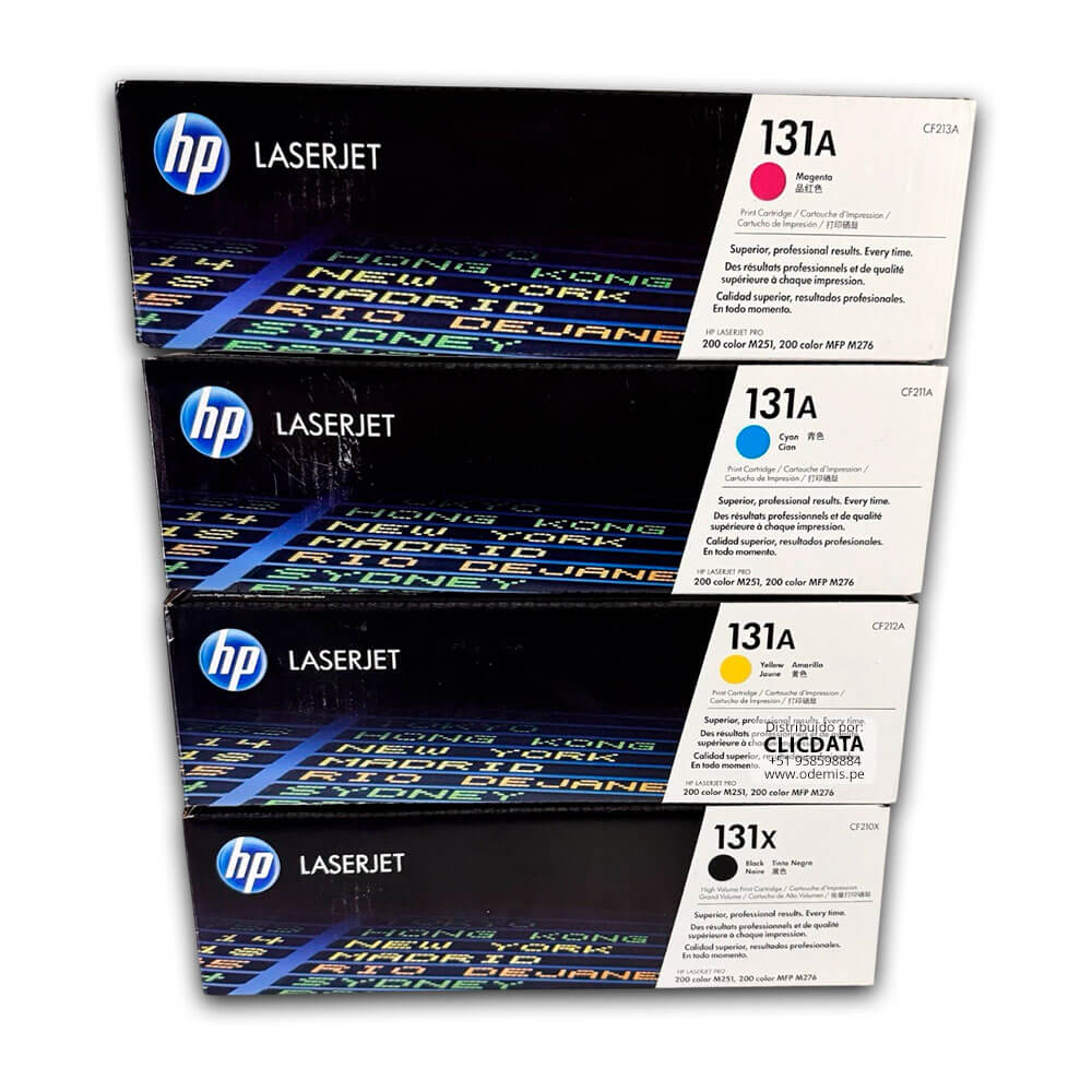 Toner Hp 131X Negro y Colores MFP M276, M251 Kit Completo