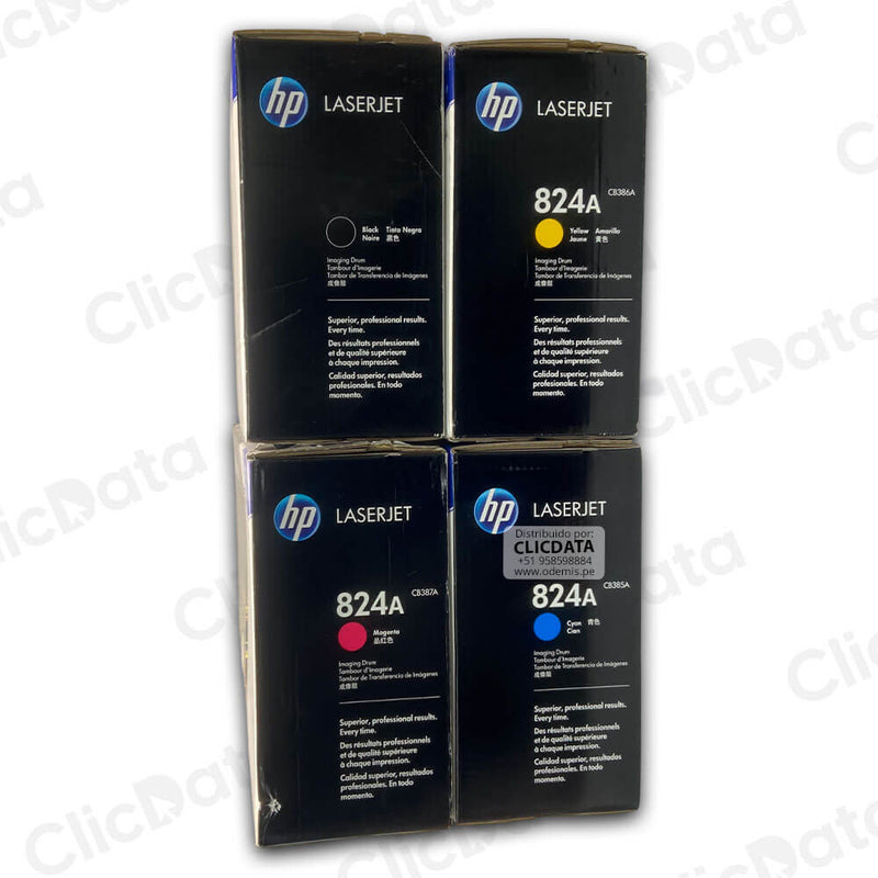 Toner Hp 823A, 824A CYMK CP6015, CP6015de Kit Completo