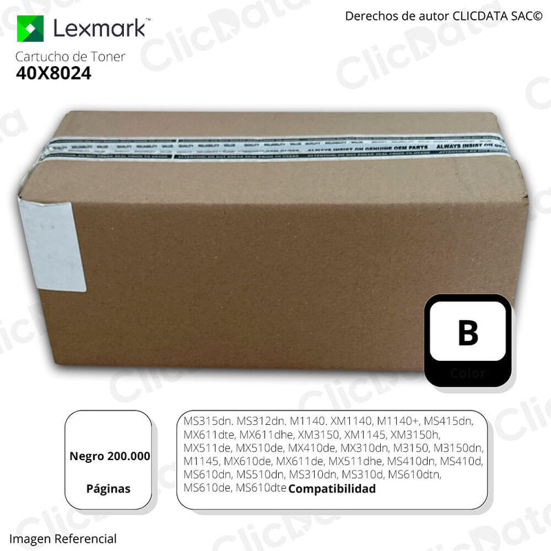 Kit de Mantenimiento Lexmark 40X8024 MS312dn, MX611dte Original