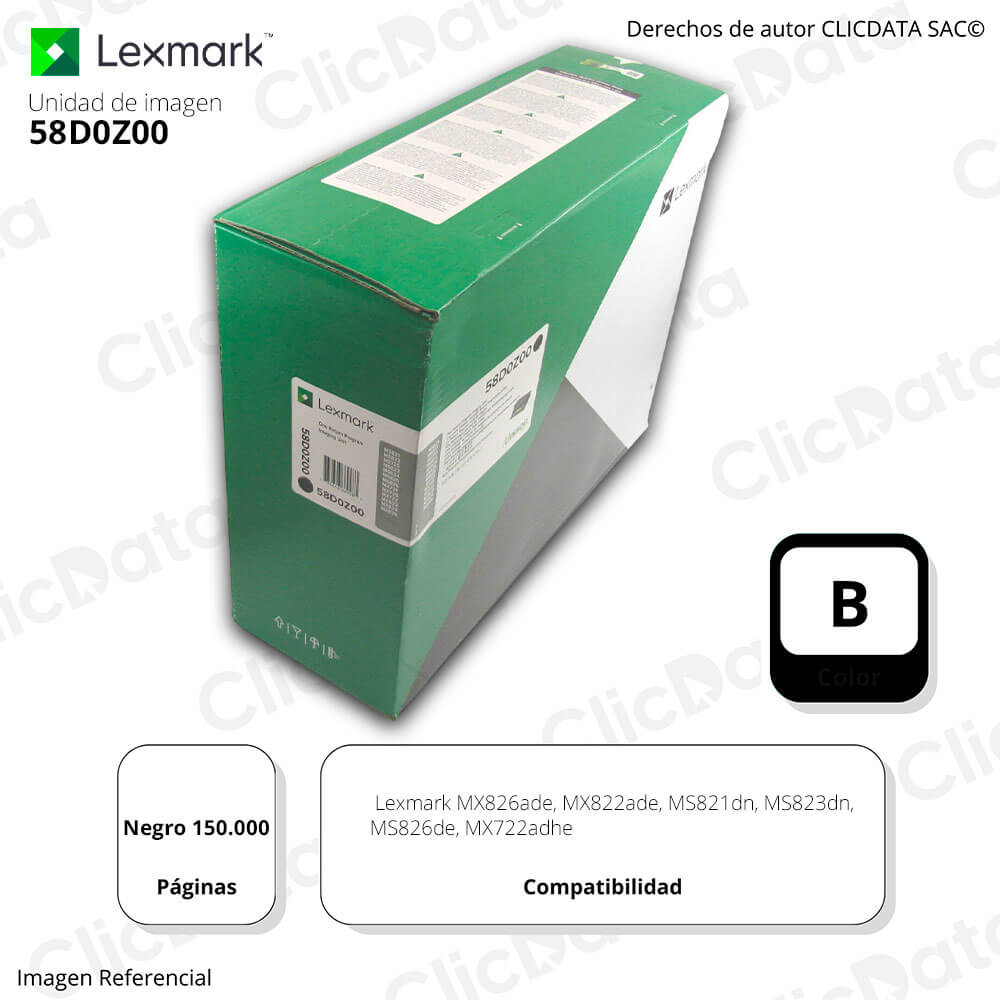 Unidad de Imagen Lexmark 58D0Z00 MX822ade, MX722adhe 150,000 Pag