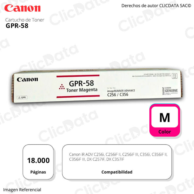 Toner Canon GPR-58 Magenta C357iF, C356iF 18,000 pág Original