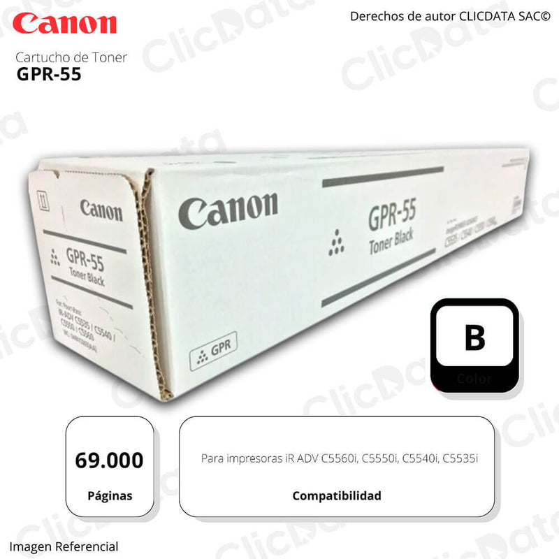 Toner Canon GPR-55 Negro C5540i, C5560i 69,000 Pag Original