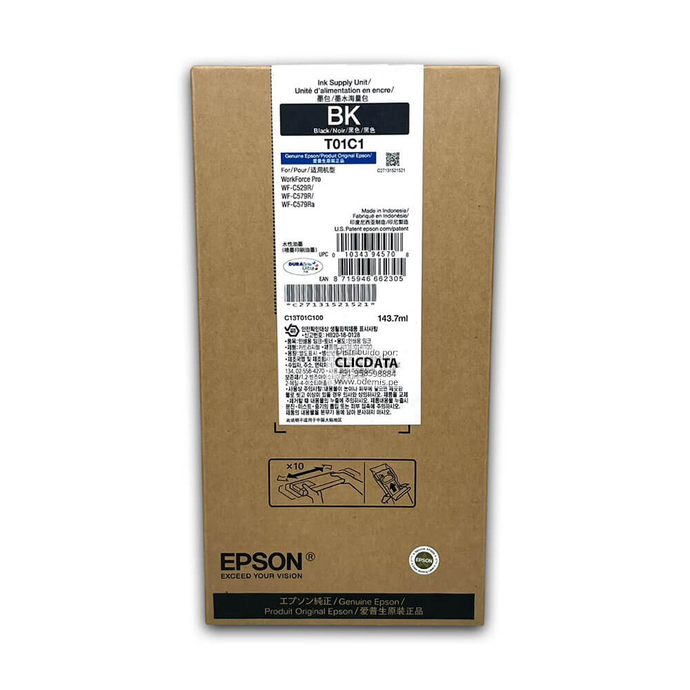Tinta Epson T01C120 Negro C599R, WF-C579R 10,000 Pag Original