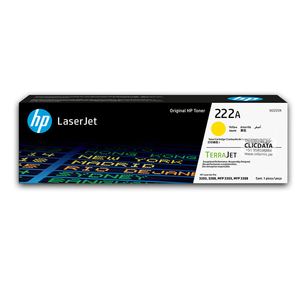 Toner Hp 222A W2222A Yellow 3201, 3388, 3303 1,200 pag Original