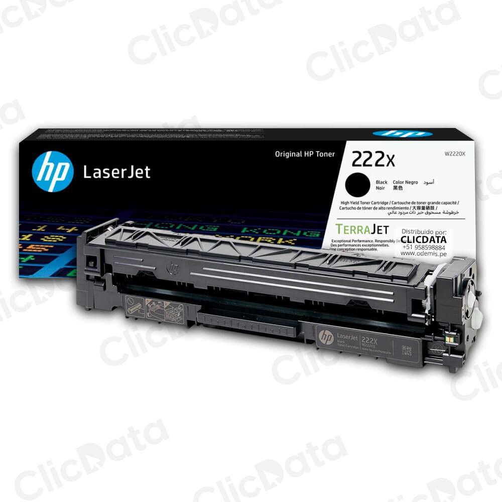 Toner Hp 222X W2220X Negro 3201, 3388, 3303 3,200 pag Original