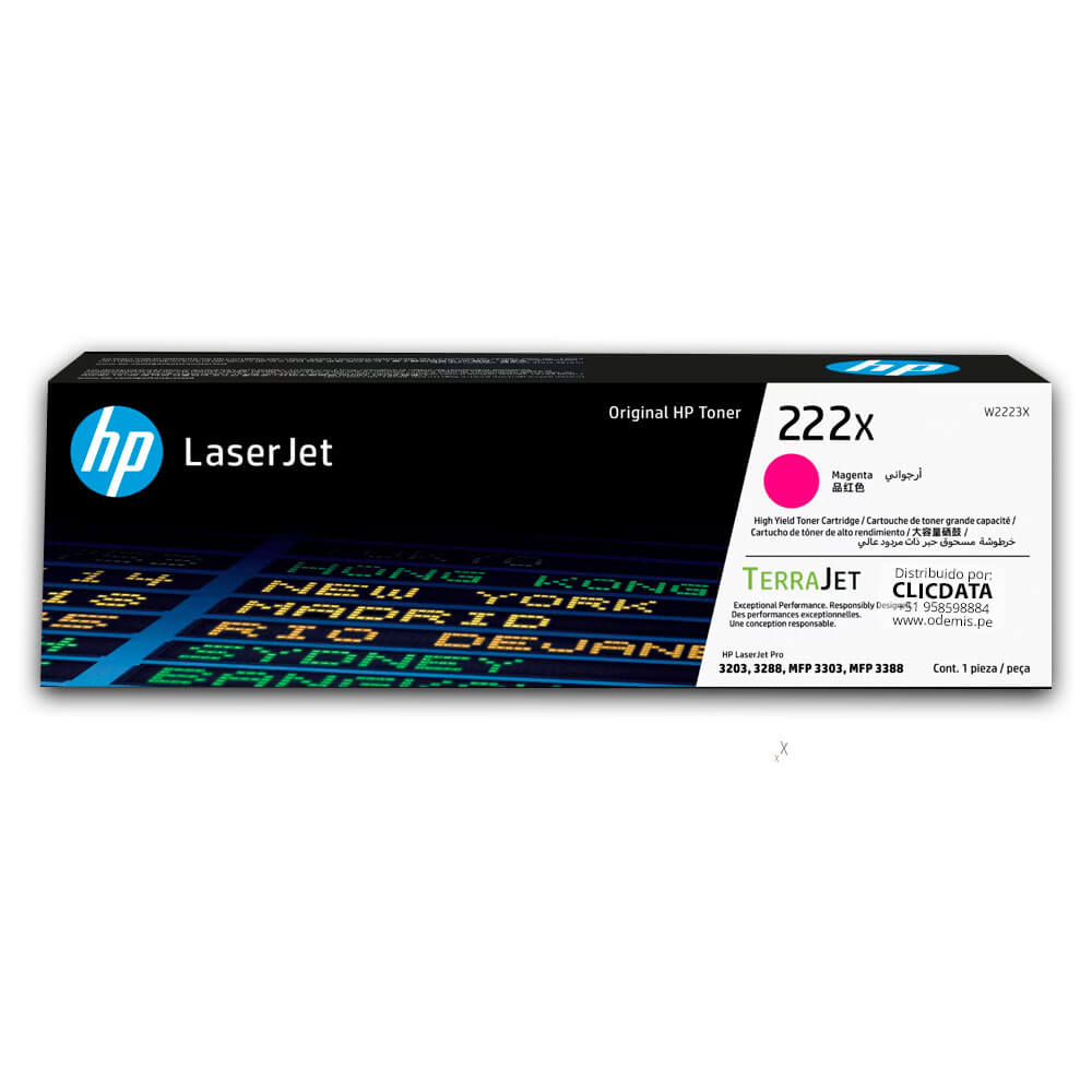 Toner Hp 222X W2223X Magenta 3201, 3388, 3303 2,500 pag Original