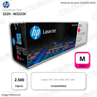Toner HP 222X W2223X Magenta 2,500 Pág. 3203dw
