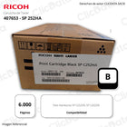 Toner Ricoh 407653 Negro C262DN, SP C252DN 6,000 pag Original