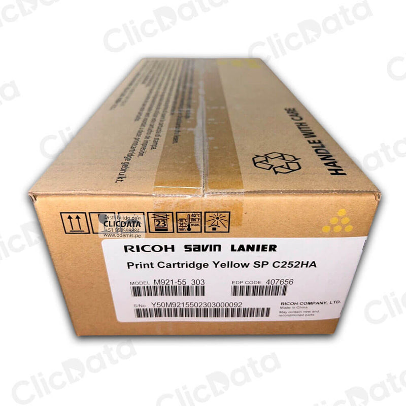 Toner Ricoh 407656 Yellow C262DN, SP C252DN 6,000 pag Original