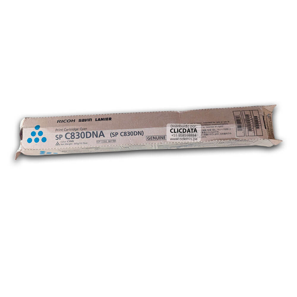 Toner Ricoh 821184 Cyan C831DN, SP C830DNA 16,000 pag Original