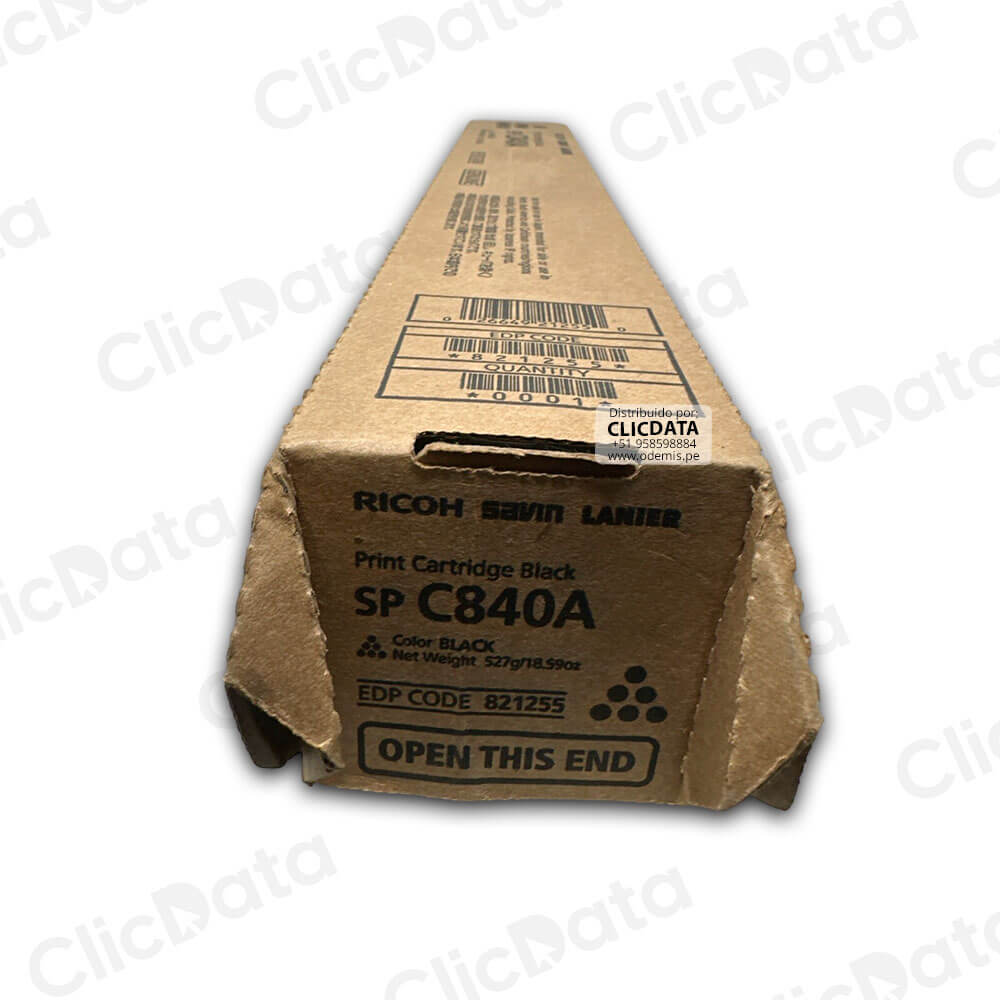 Toner Ricoh 821255 Negro C842dn, SP C840A 43,000 pag Original