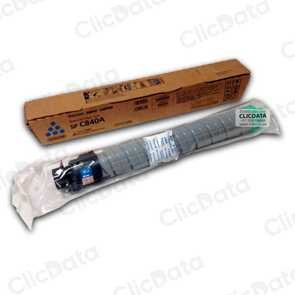 Toner Ricoh 821258 Cyan C842dn, SP C840A 34,000 pag Original