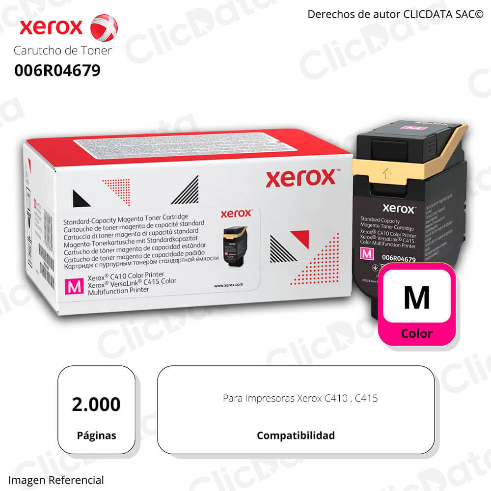Toner Xerox 006R04679 Magenta C415, C410 2,000 Pág Original