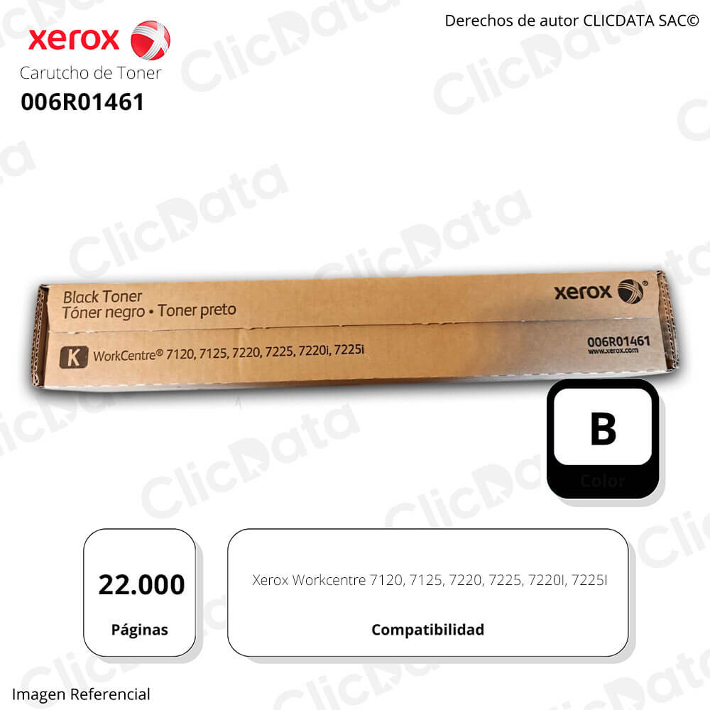 Toner Xerox 006R01461 Negro 7125, 7220, 7120, 7225 22,000 pág